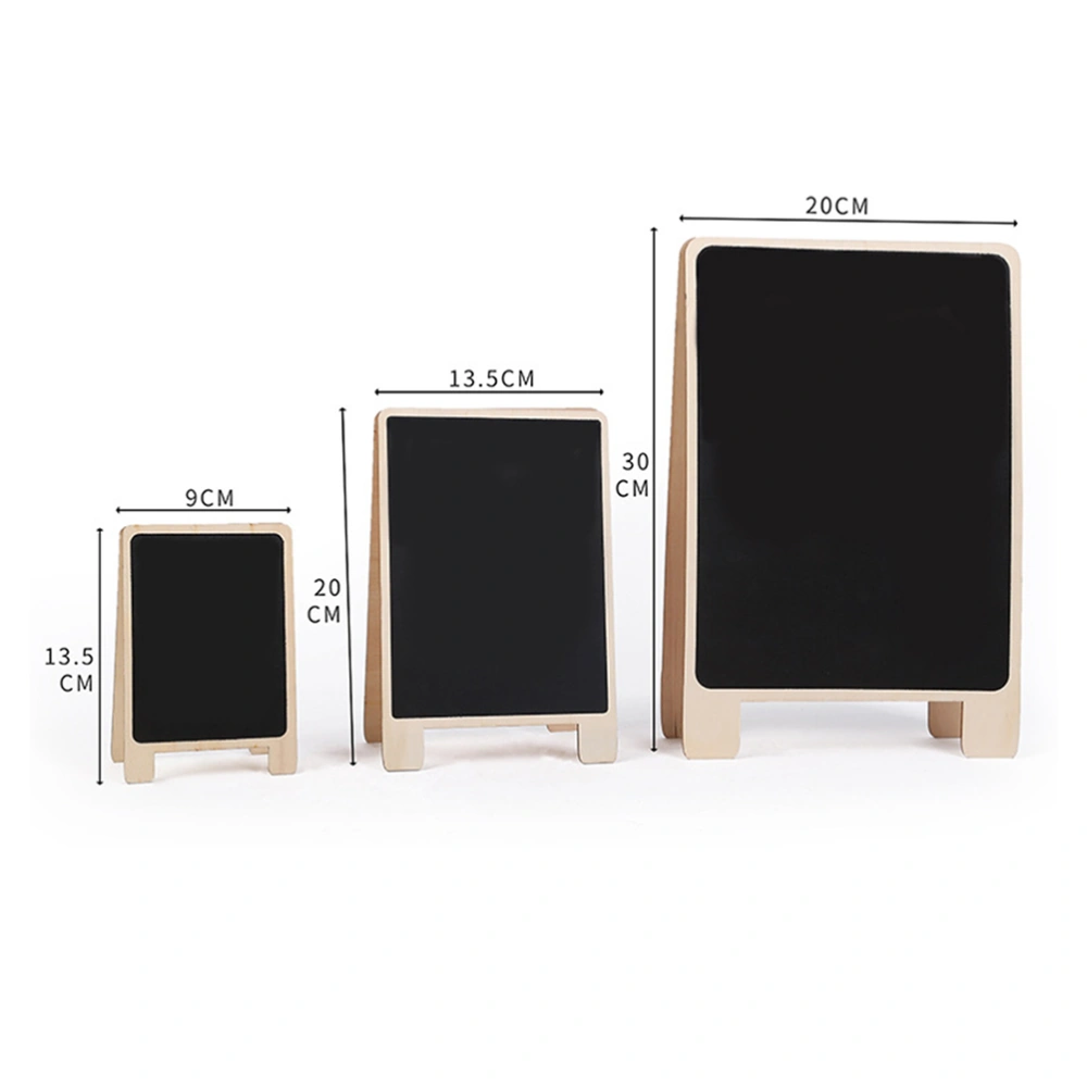 3Pcs Wooden Standing Blackboards Wooden Standing Writing Boards (Black)