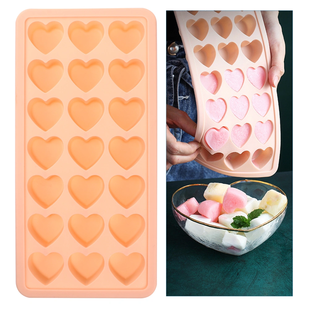 1pc Heart Shape Stackable Ice Tray Silicone Ice Cube Mold Easy Release Mould