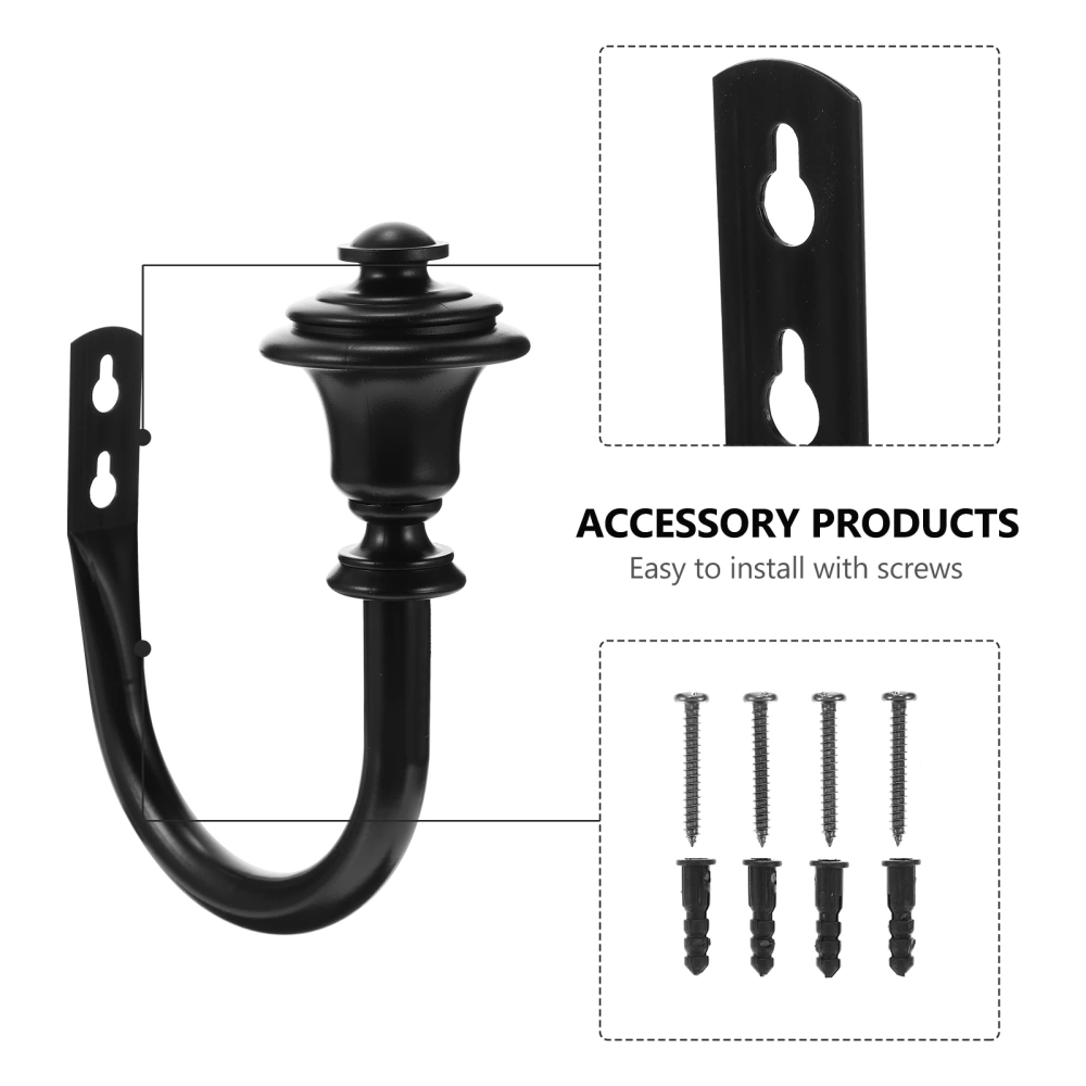 2pcs Iron Curtain Tieback Decorative Holdback Curtain Holder Wall Hook Holder