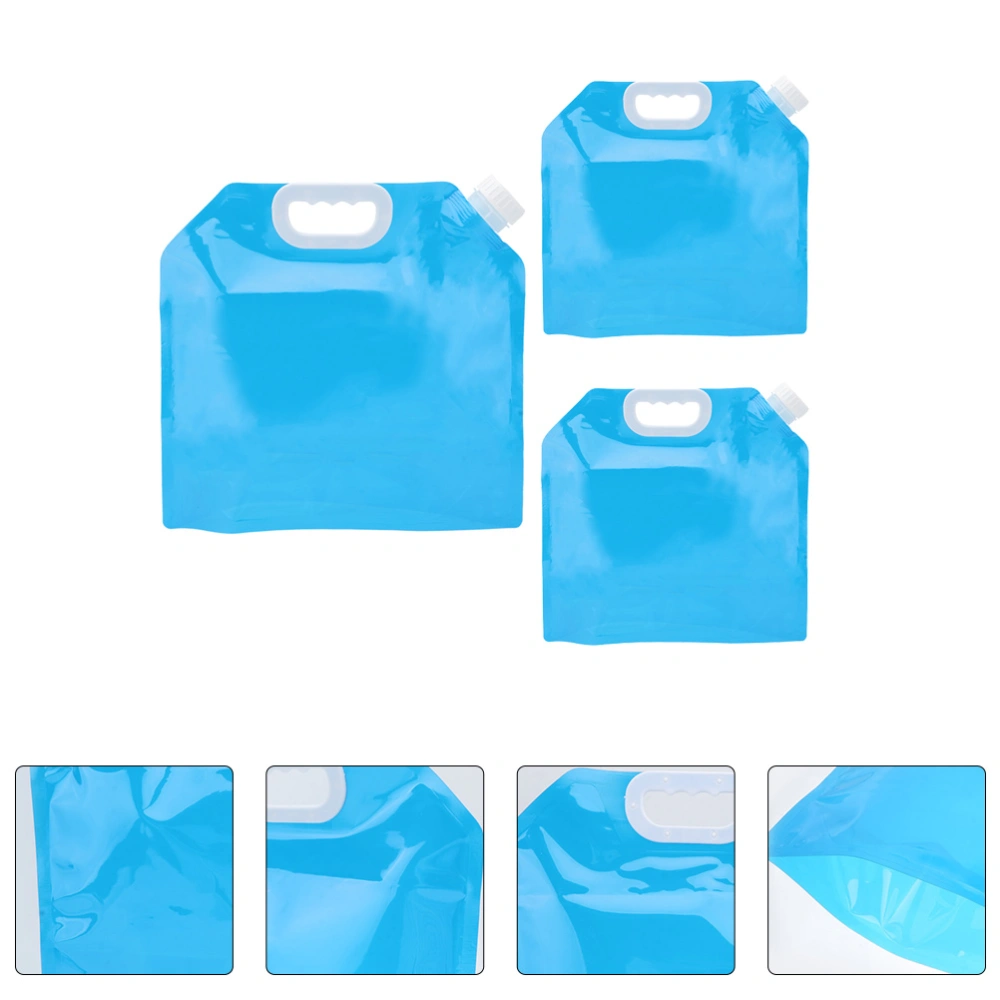 3pcs Large Capacity Foldable Water Containers Outdoor Activity Water Storage Bag