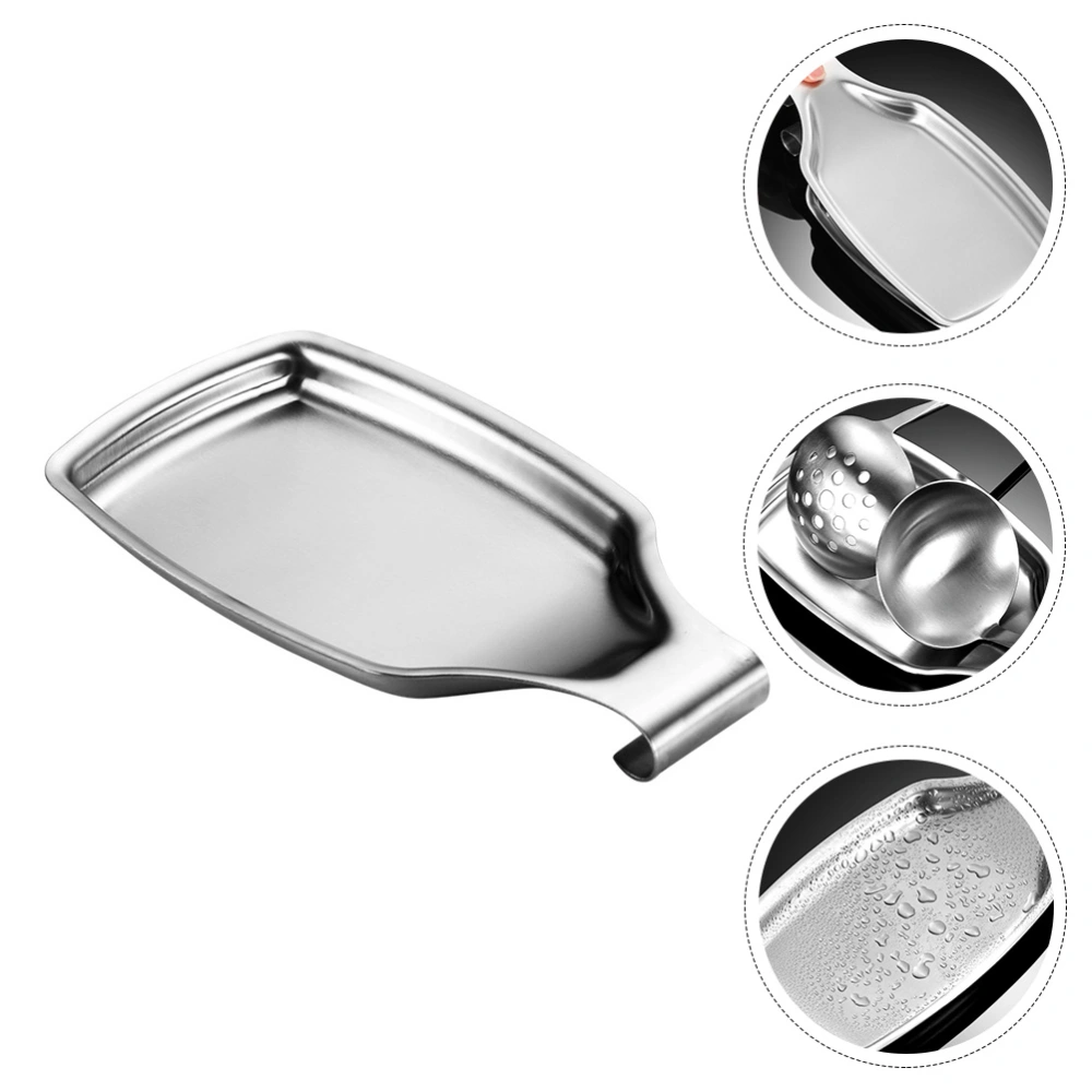 1Pc Stainless Spoon Tray Kitchenware Storage Plate Household Spoon Holder Silver