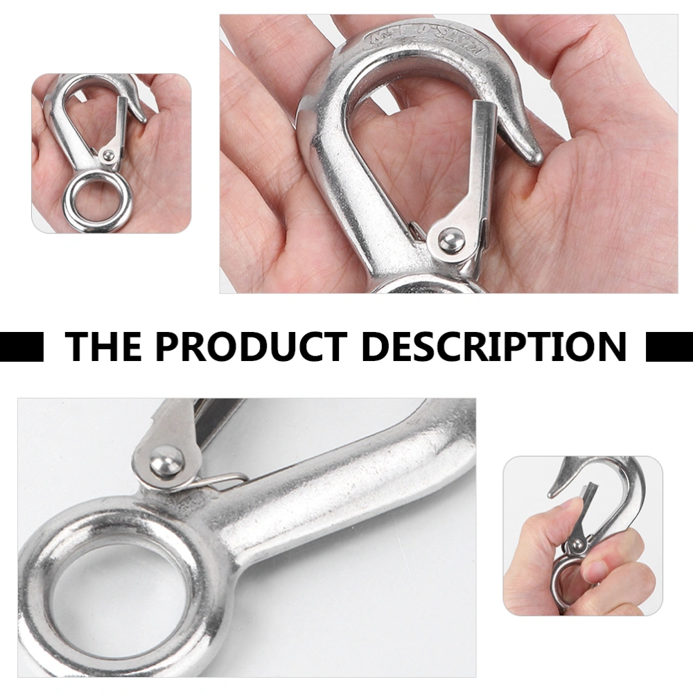 2pcs Premium Stainless Steel Lifting Hooks Big Hole Lifting Hooks Cargo Hooks