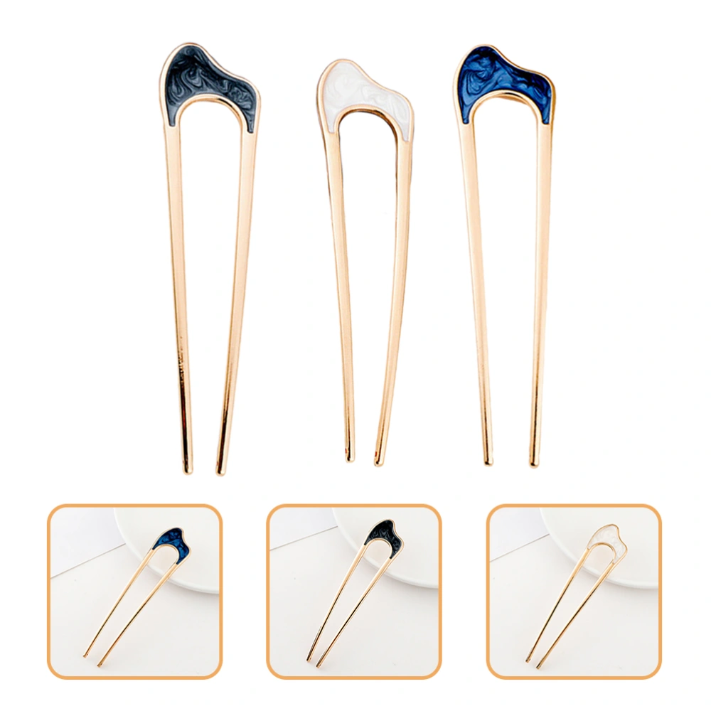 3pcs Hair Fork Clip Hair Side Stick Hairpin Hair Sticks Hair Styling Tool