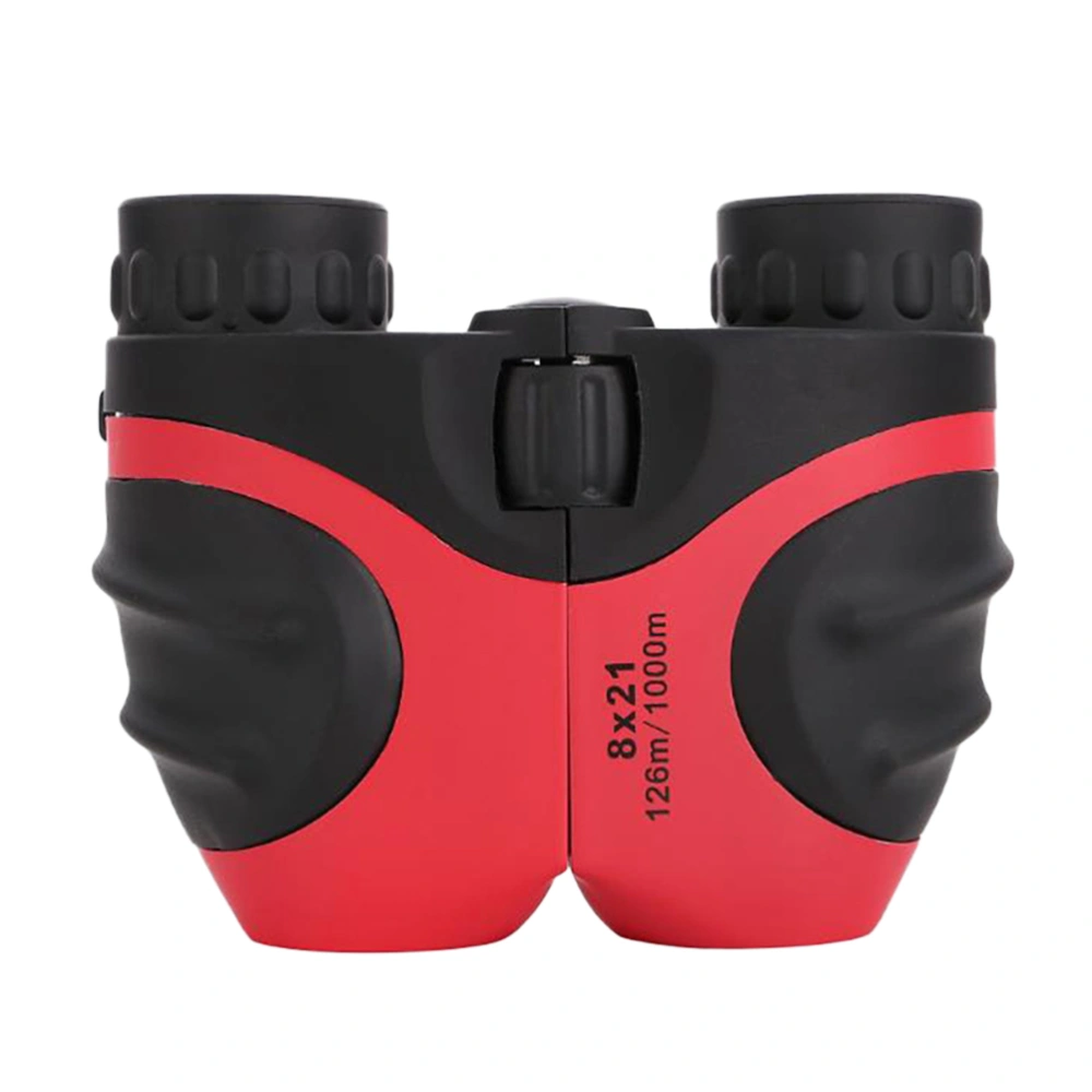 8x21 Paul Mini Handheld Optical Children's Telescope Portable Compact Binoculars Pocket Binoculars Eco-friendly Telescope for Hiking(Red)