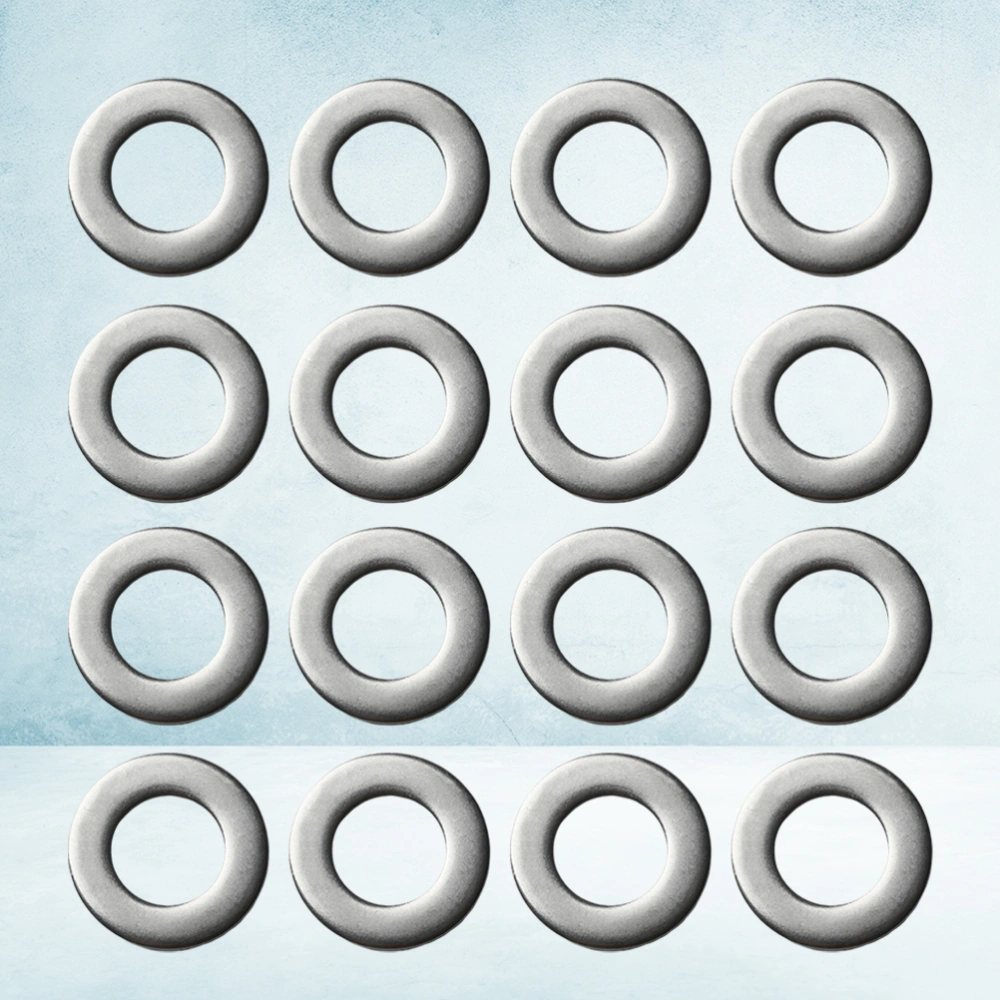 100PCS 304 Stainless Steel Washer Metal Flat Gasket Thickened Metal Flat Washer Sturdy Metal Washer for Home Office Store Use Silver