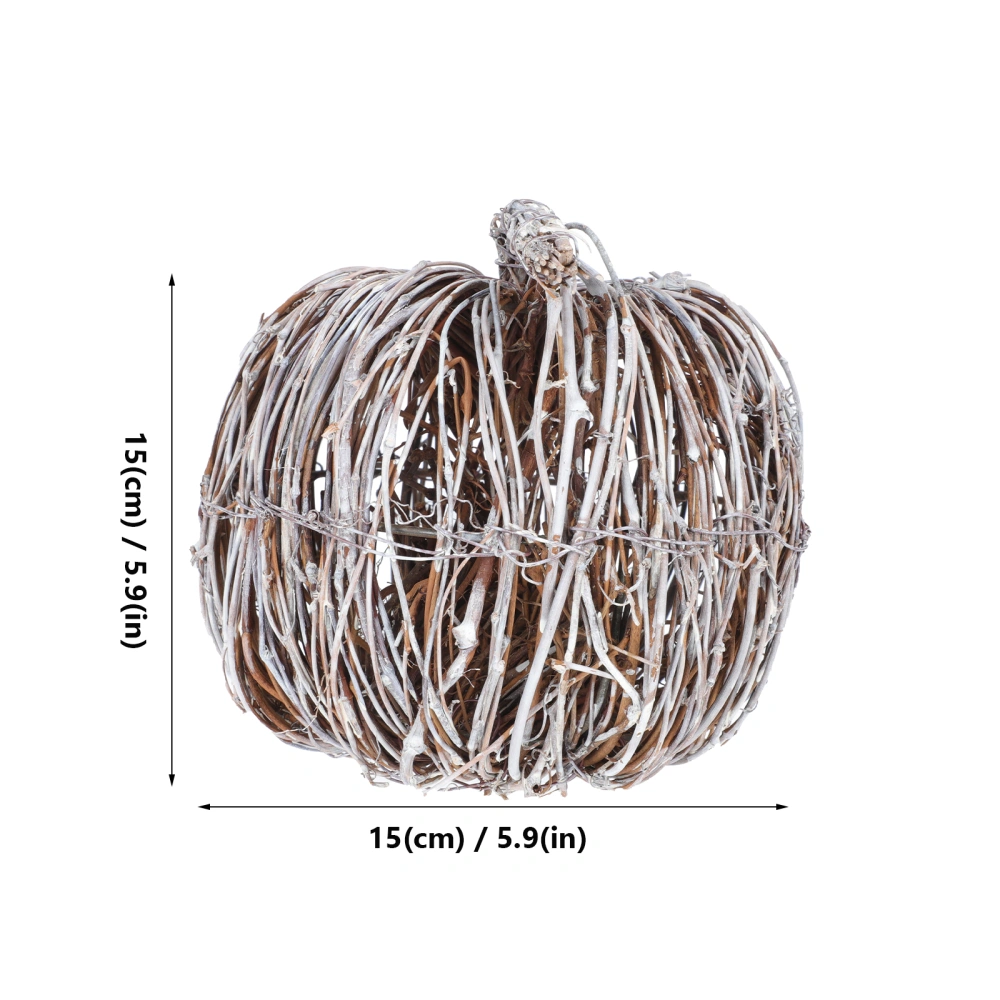 1pc Creative Rattan Weaving Craft Pumpkin Decor Festival Scene Adornment