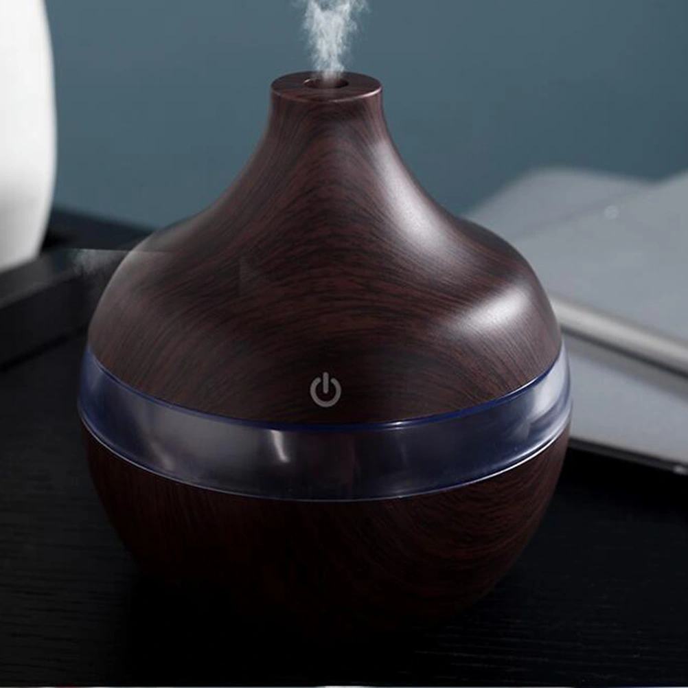Ultrasonic Air Aroma Humidifier with 7 Color LED Lights Electric Aromatherapy Essential Oil Aroma Diffuse (Deep Wood Line)