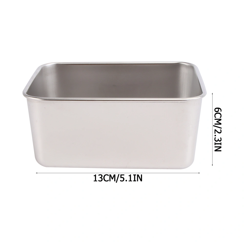 2pcs Stainless Steel Food Storage Boxes Square Box Cake Food Box (Silver)