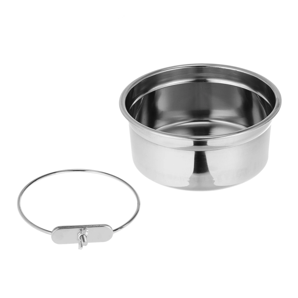 Stainless Steel Food Water Bowl For Pet Bird Crates Cages Coop Dog Cat Parrot Bird Rabbit Pet Size M