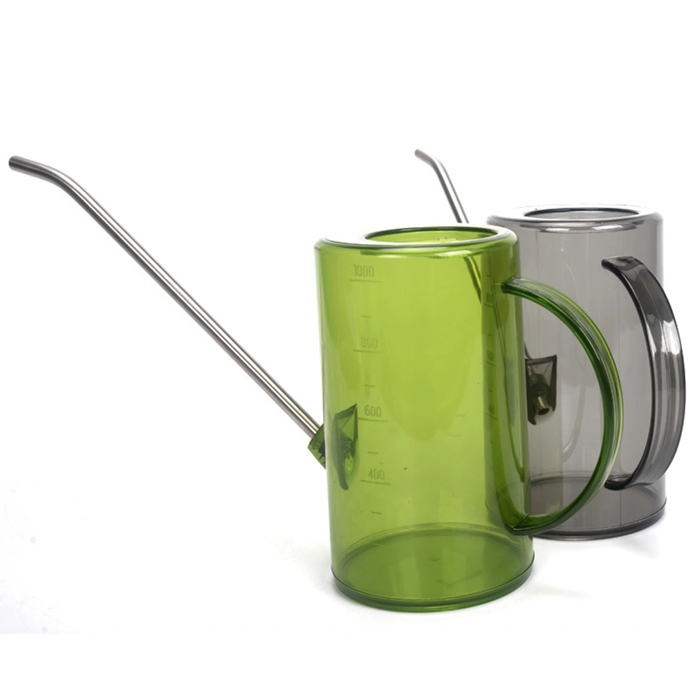 1000ML Watering Kettle Watering Can Flower Gardening Tool Long Mouth Succulent Watering Device with Scale (Green)