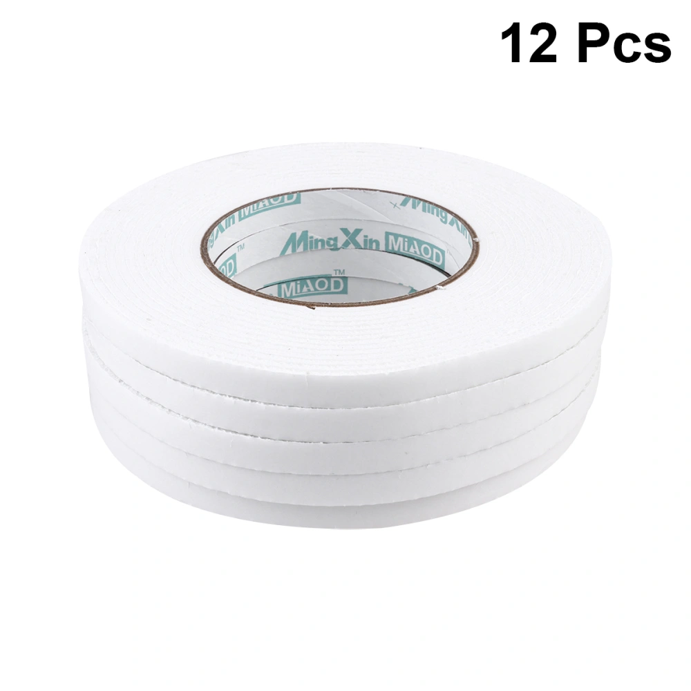 12 Rolls Practical Double-sided Tape Useful Adhesive Tape Window Door Seal Strip for Home Office (1cm Width)