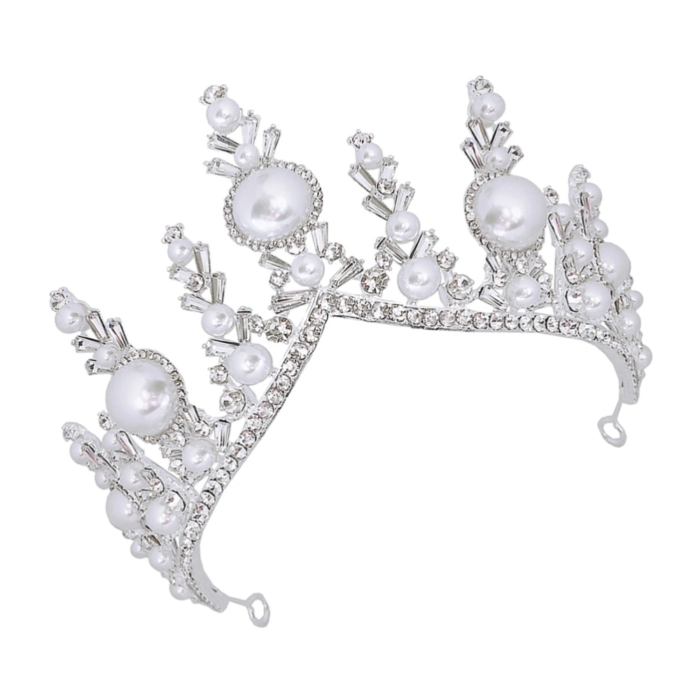 1pc Bride Crown Pearl Headband Ornament Stylish Decorative Hair Accessory