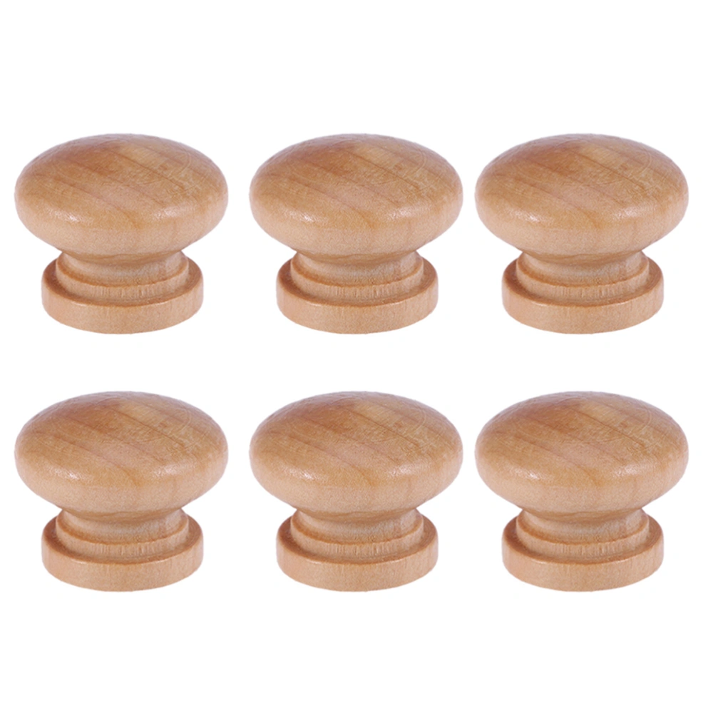 30PCS Small Size Single Hole Round Wooden Handle Furniture Drawer Handle Mushroom Shape Cabinet Handle With Screws