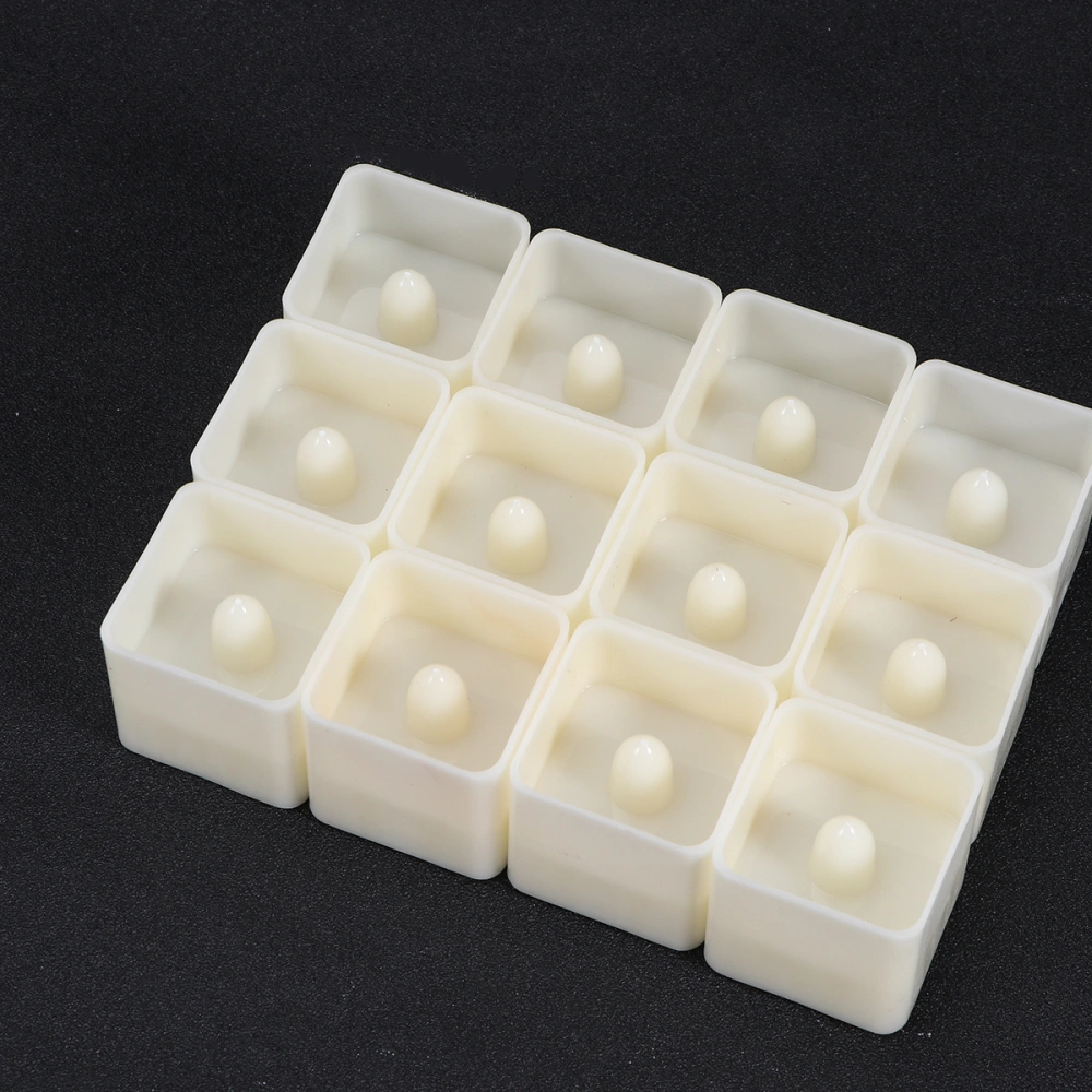 12PCS Square Simulation Candle Lights Electronic Flameless LED Tealight Party Decor for Home Bar Cafe - Cold White Flash (White)