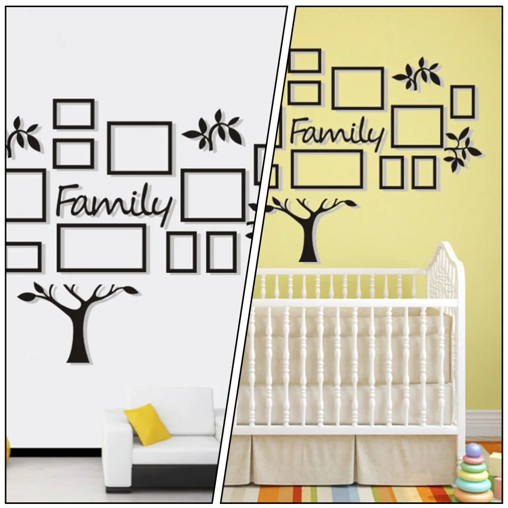 1 Set of 3D Acrylic Living Room Bedroom Wall Photo Tree Wall Decoration (Black)