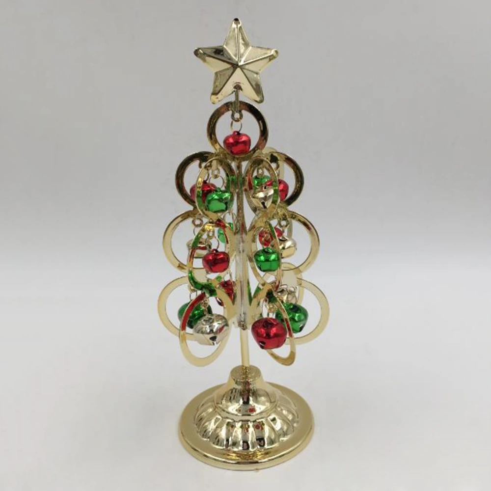 Mini Iron Art Christmas Tree Desktop Ornaments Christmas Decoration Supplies (Golden)