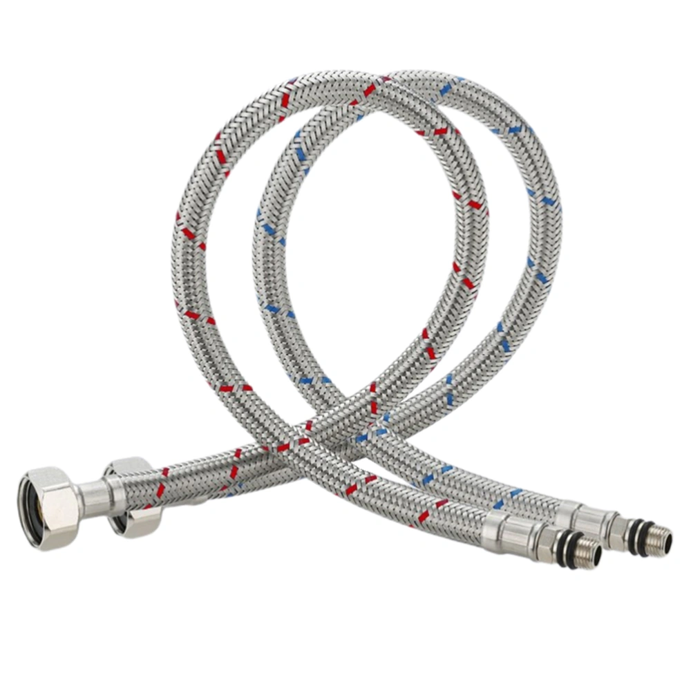 2Pcs 80cm Drinking Water Hose Heavy Duty Lightweight Flexible Hose Faucet Hose Connector Inlet Stainless Steel Washing Machine Connector