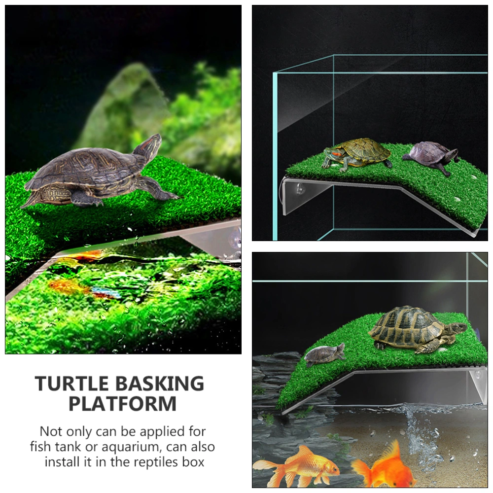 2Pcs Turtle Basking Platform Pet Supplies Tortoise Resting Lawn Reptile Climbing Platform