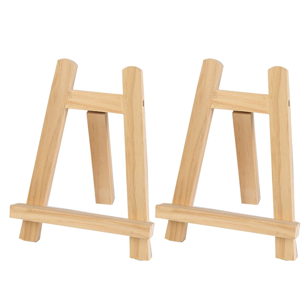 2pcs Wooden Desk Calendar Display Stand Practical Easel Tripod Useful Phone Holder Phone Stand for Home Office (15x20cm)