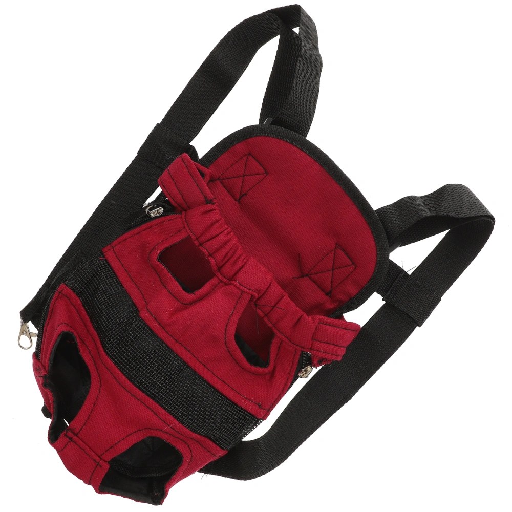 Portable Pet Supplies Pet Chest Pack Breathable Travel Pet Shoulder Chest Bag Pet Out Shoulder Bag Dog Backpack(Red,L)