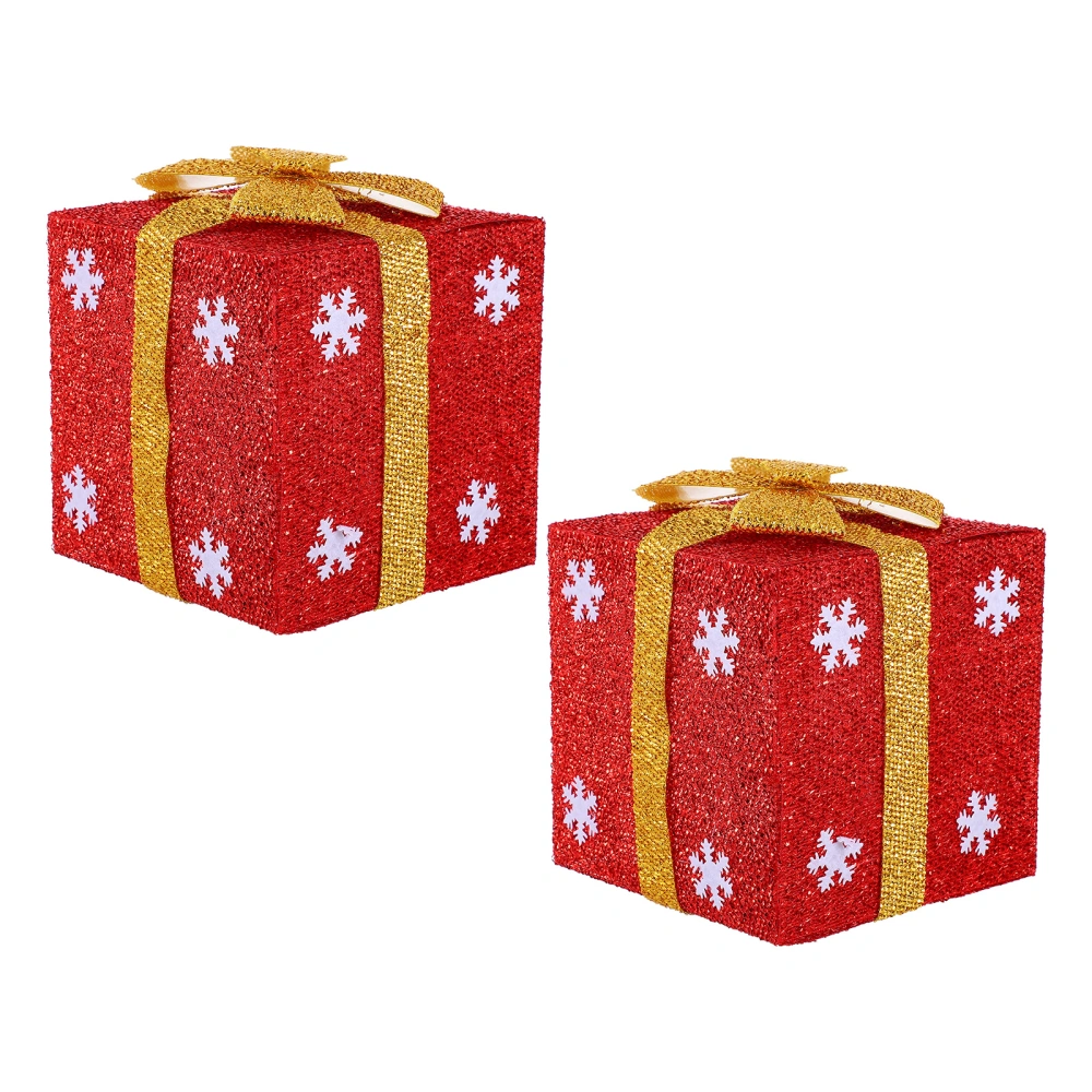 2pcs Christmas Wrapping Box Glitter Square Packaging Box Xmas Candy Treat Box