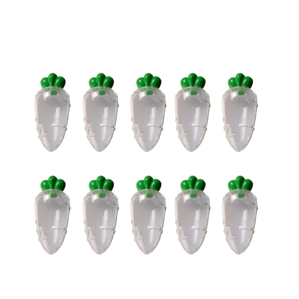 10pcs Carrot Shape Candy Box Creative Funny Candy Storage Box for Wedding Party Festival (Semi-Permeable White Color)