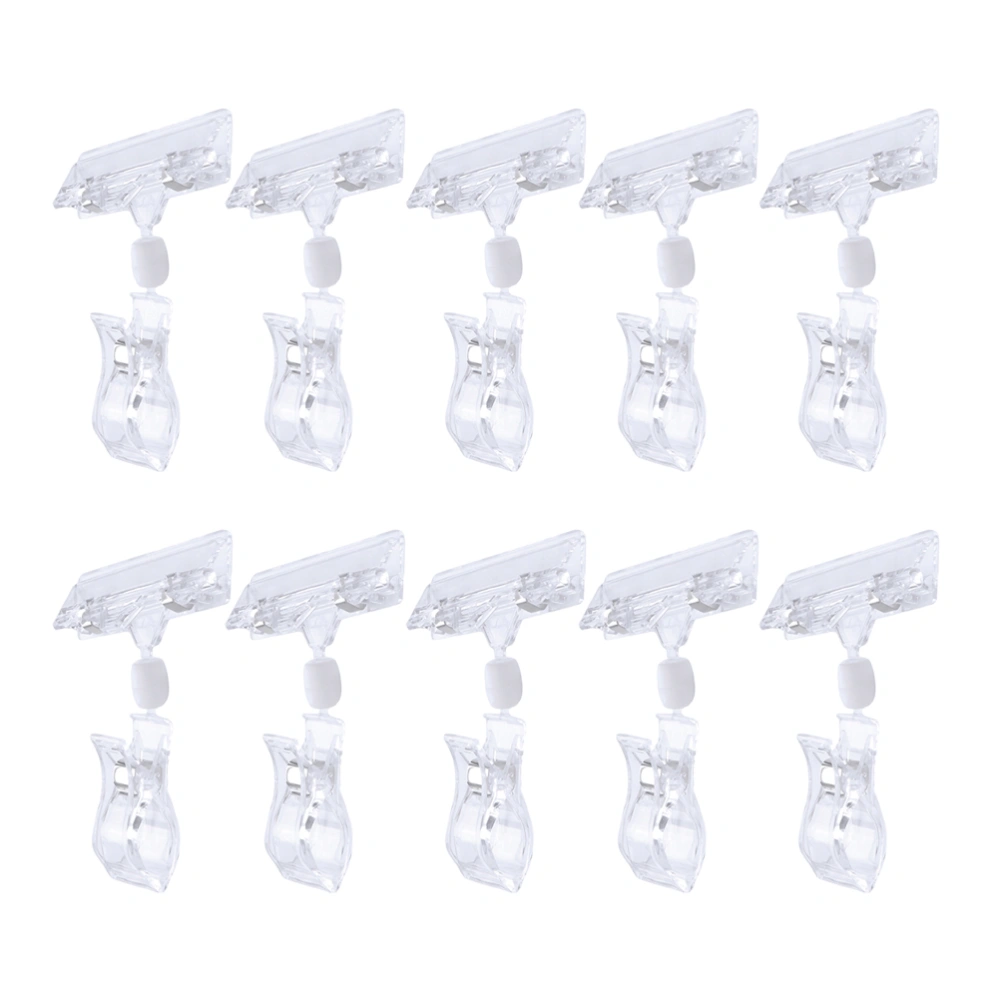 10Pcs 11cm T-Shaped Durable Label Clip Double Head Clip Crystal Clip Vertical Shake Clip Disc Clip