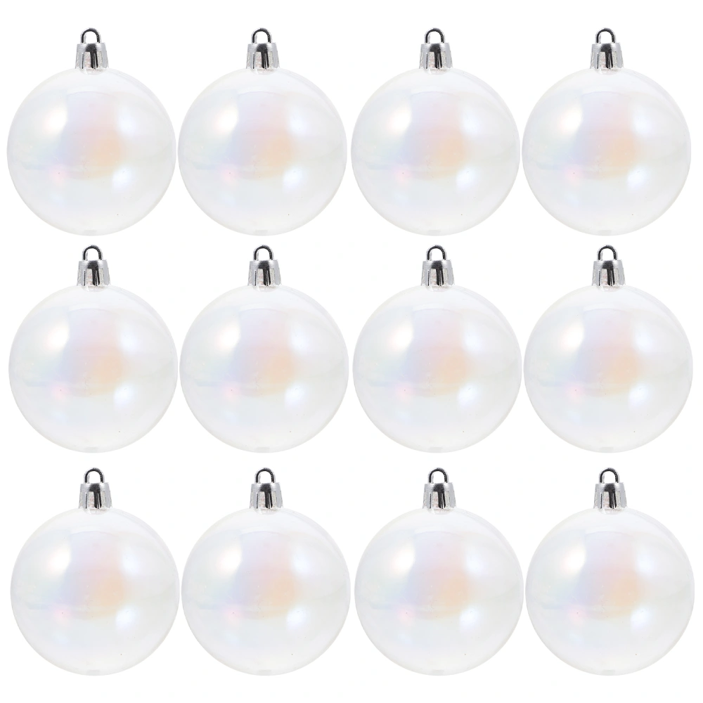 12pcs Transparent Ball Decoration Christmas Pearly Bubble Colorful Ball Xmas Decoration Ball