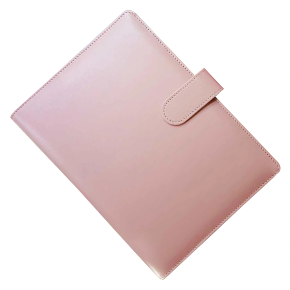 A6 Binder Notebook Loose-leaf Notebook with PU Leather Cover for Diary Journal Travel(Pink)