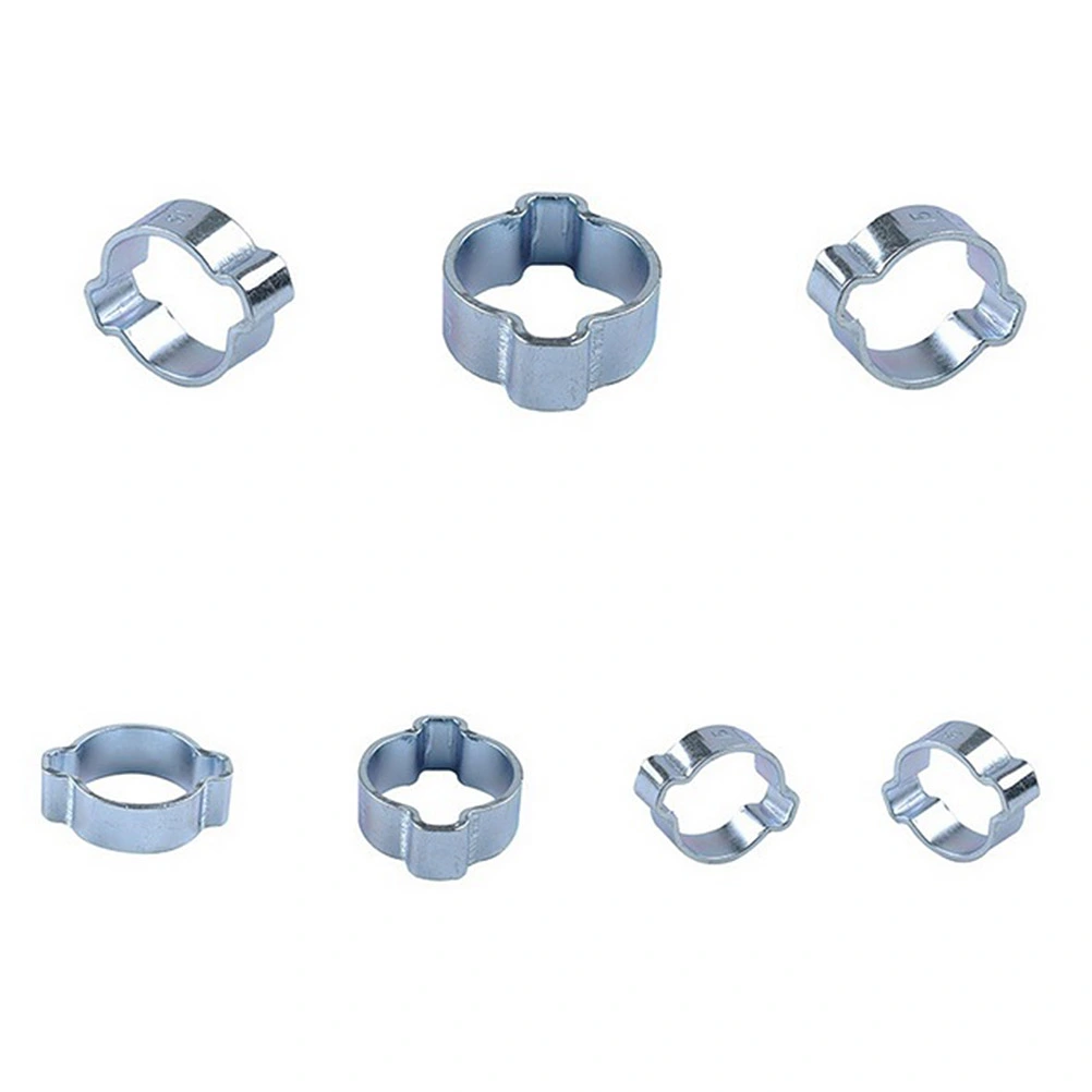 80PCS Zinc Plated Double Ear Hose Clamps 6 Types Fuel Water Air Pipe Clips