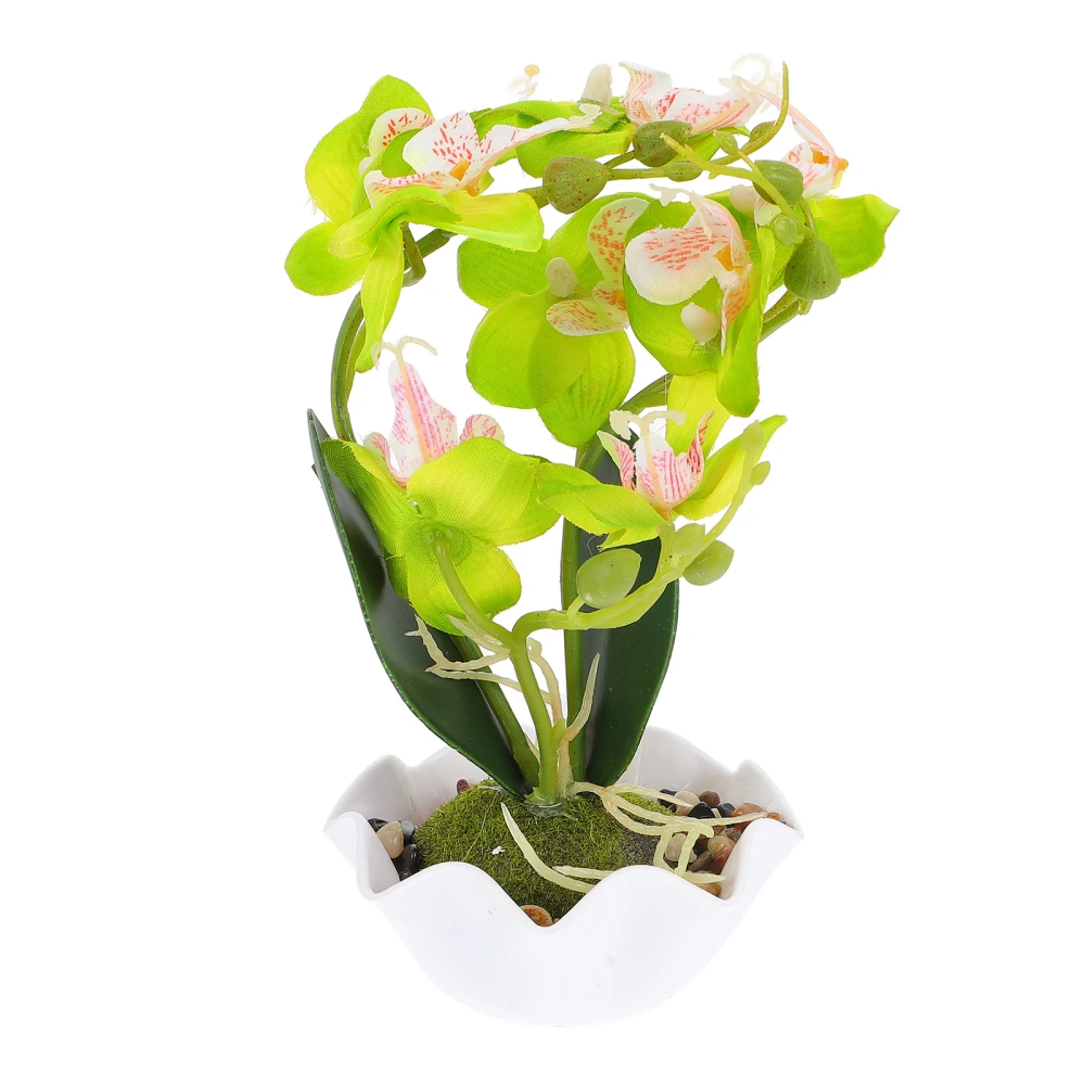 Artificial Orchid Flower Fake Phalaenopsis Flower with Pot Vivid Home Decoration