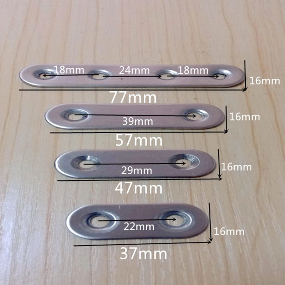 20PCS 57mm Stainless Steel Straight Steel Brace Straight Metal Bracket Steel Straight Brace (Silver)