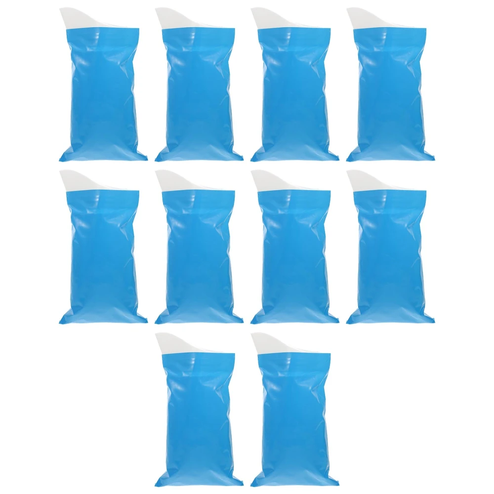 10Pcs Disposable Urine Bags Traveling Urine Collection Pouches Portable Urinal (Sky-blue)