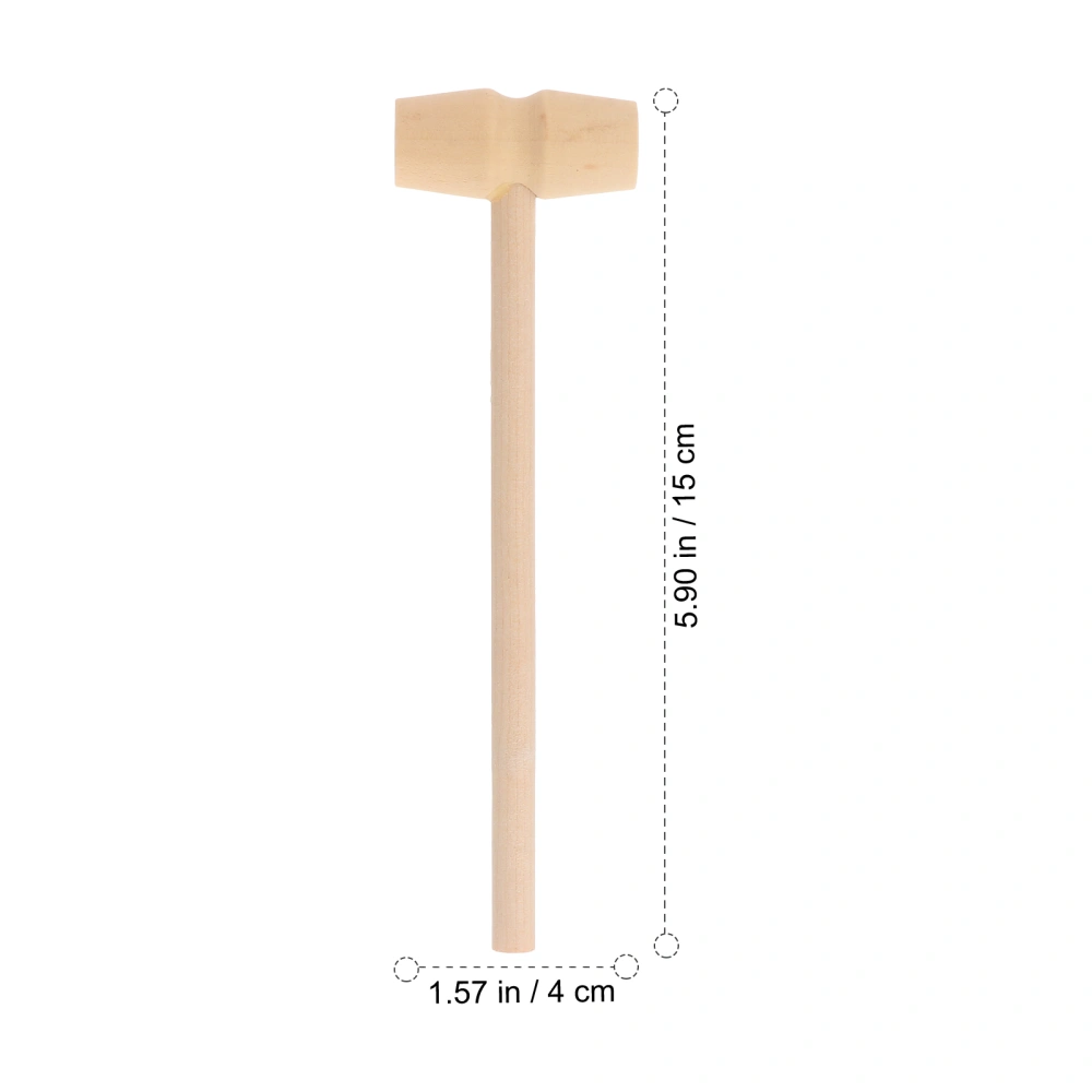 20 Pcs Kid Wooden Mallet Toy Mini Solid Color Unfinished Hammer Child Solid Wood Mallet Hammer Toy (Light Yellow)