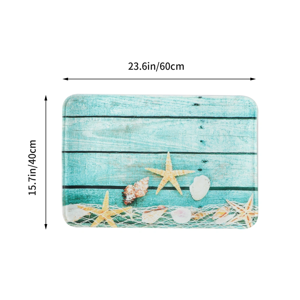 Sea Star on the Floor Pattern Memory Floor Mat Non-slip Doormat Rugs Bedroom Mats Water-absorbing Carpet Decor for Bathroom Kitchen Living Room