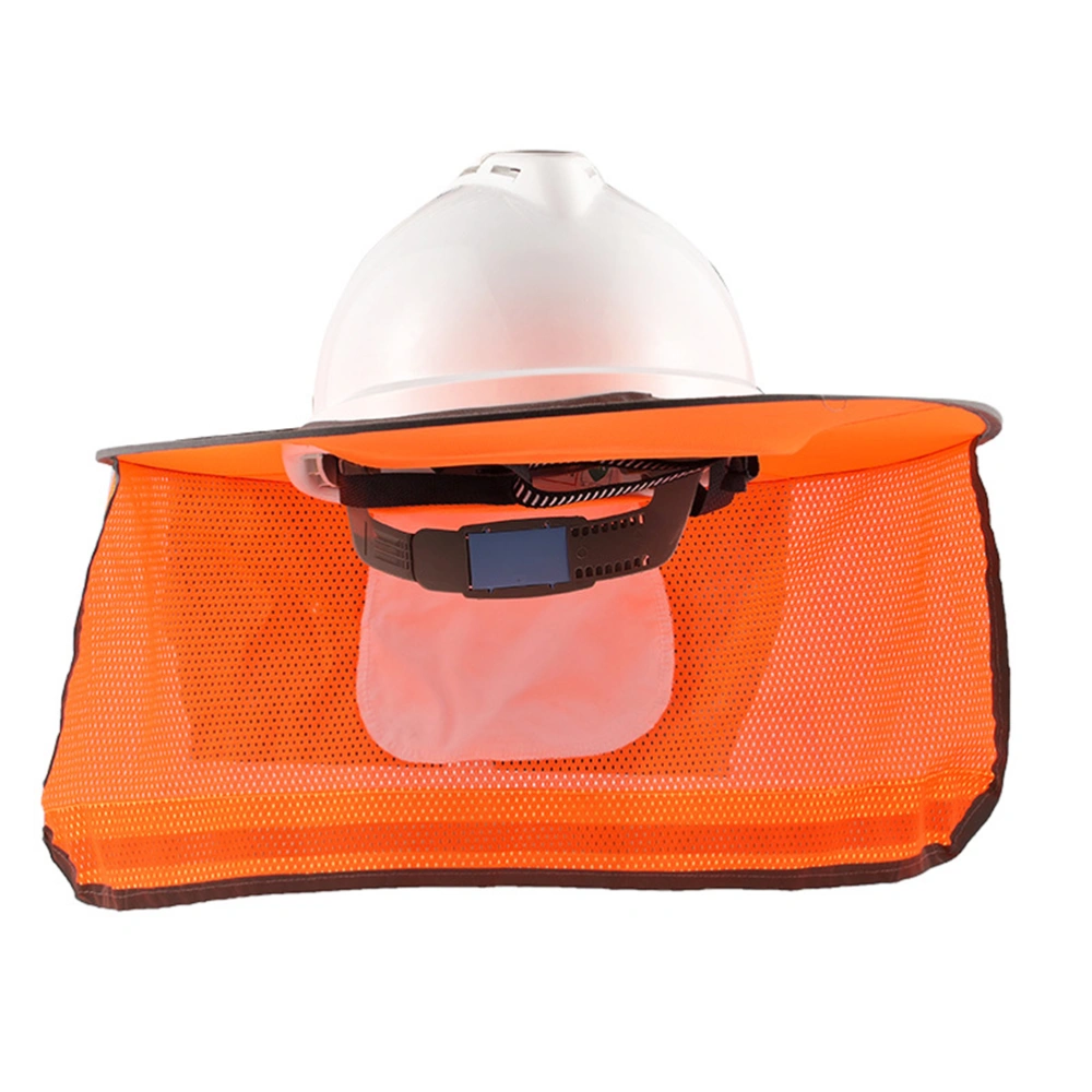 2 Pcs Hard Hat Sun Neck Shield Reflective Full Brim Sunshade High Visibility Mesh Sun Shade Protector without Helmet (Orange)