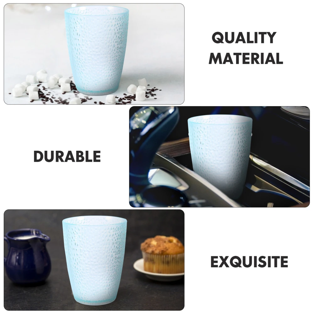 4Pcs Acrylic Non-skid Water Cup Transparent Juice Cup Simple Water Cup Sky-blue