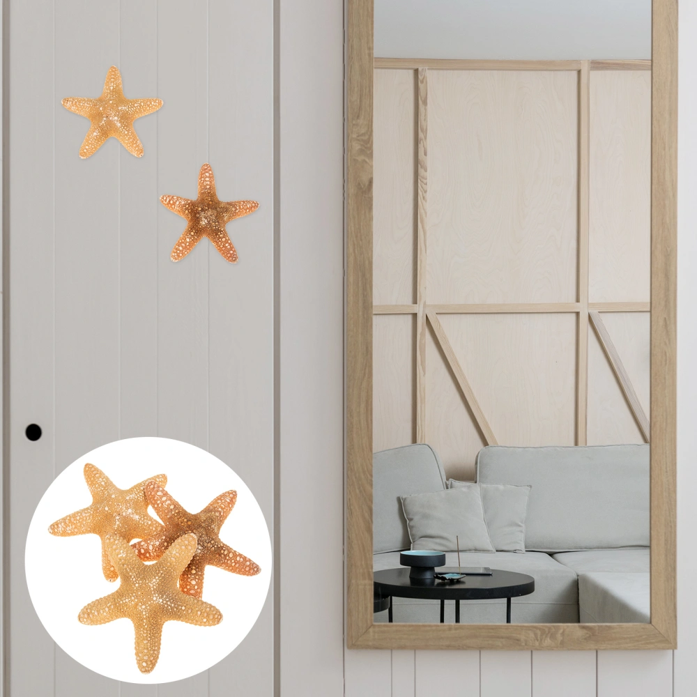 3Pcs Natural Sea Star Decors Mediterranean Decorative Wall Decorations