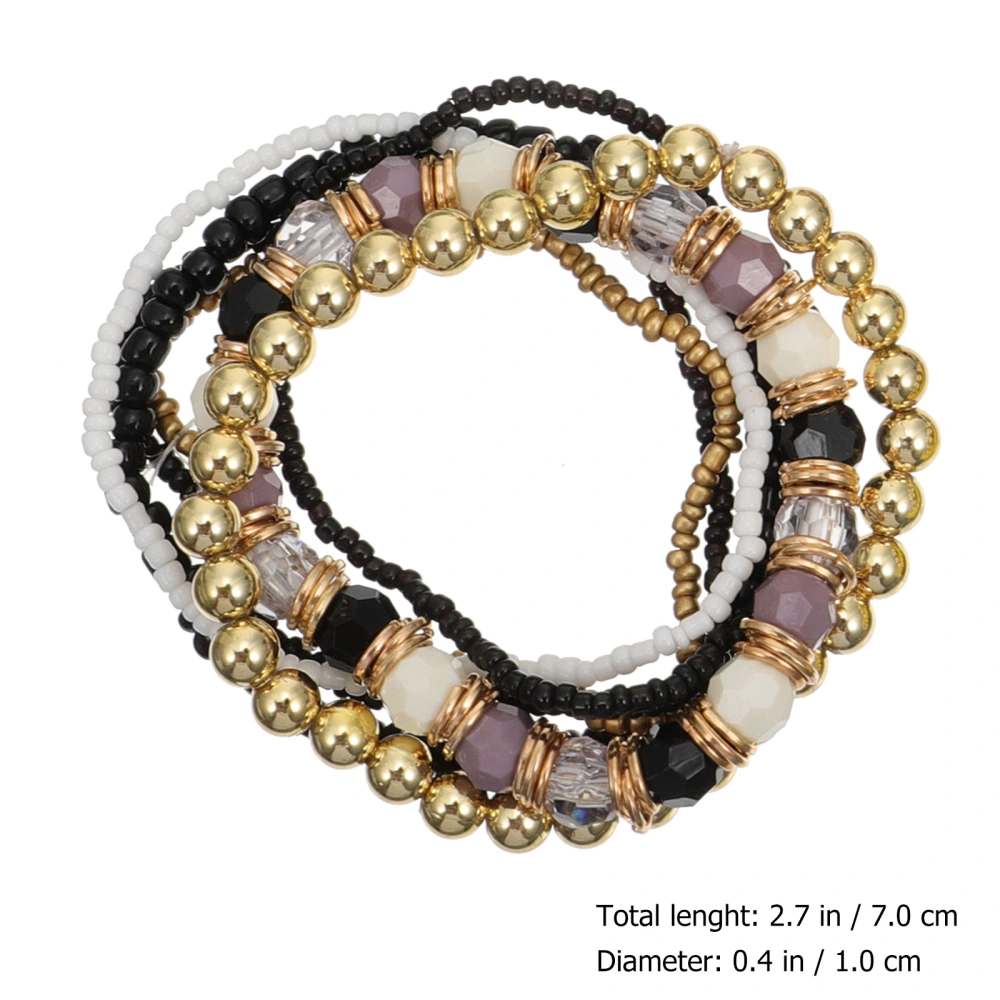 5Pcs Bohemia Style Bracelet Multi-layer Beads Waist Chain Women Hand Ornament