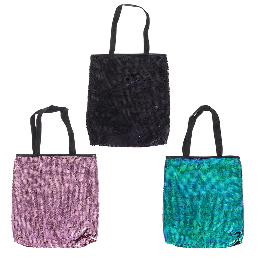 Pink Casual Sequin Pouch Large Capacity Handbag Woman Shopping Bag Portable Shoulder Bag Fashion Outdoor Tote Bag