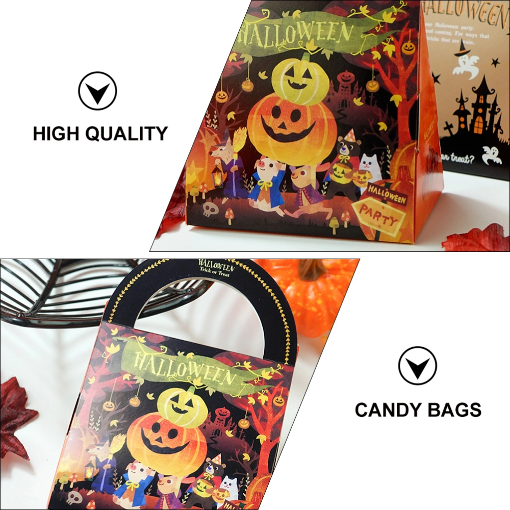 12pcs Halloween Gift Hand Bags Halloween Paper Pouches Candy Biscuit Bags