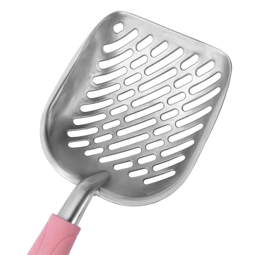 UEETEK Long Handle Pet Kitty Dog Litter Scooper Durable Metal Pet Sift Shovel (Pink)