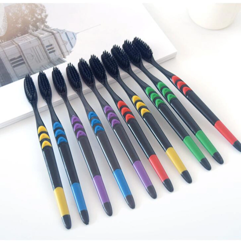 20pcs Bamboo Charcoal Toothbrush Wheat Straw Toothbrush Bristles Toothbrush for Home Travel Trip