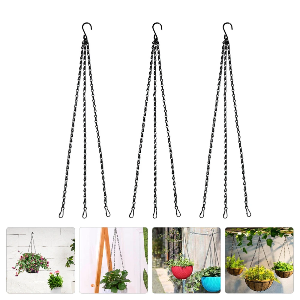 3Pcs Flowerpot Chains Balcony Courtyard Garden Plant Pot Hanging Hook Chains