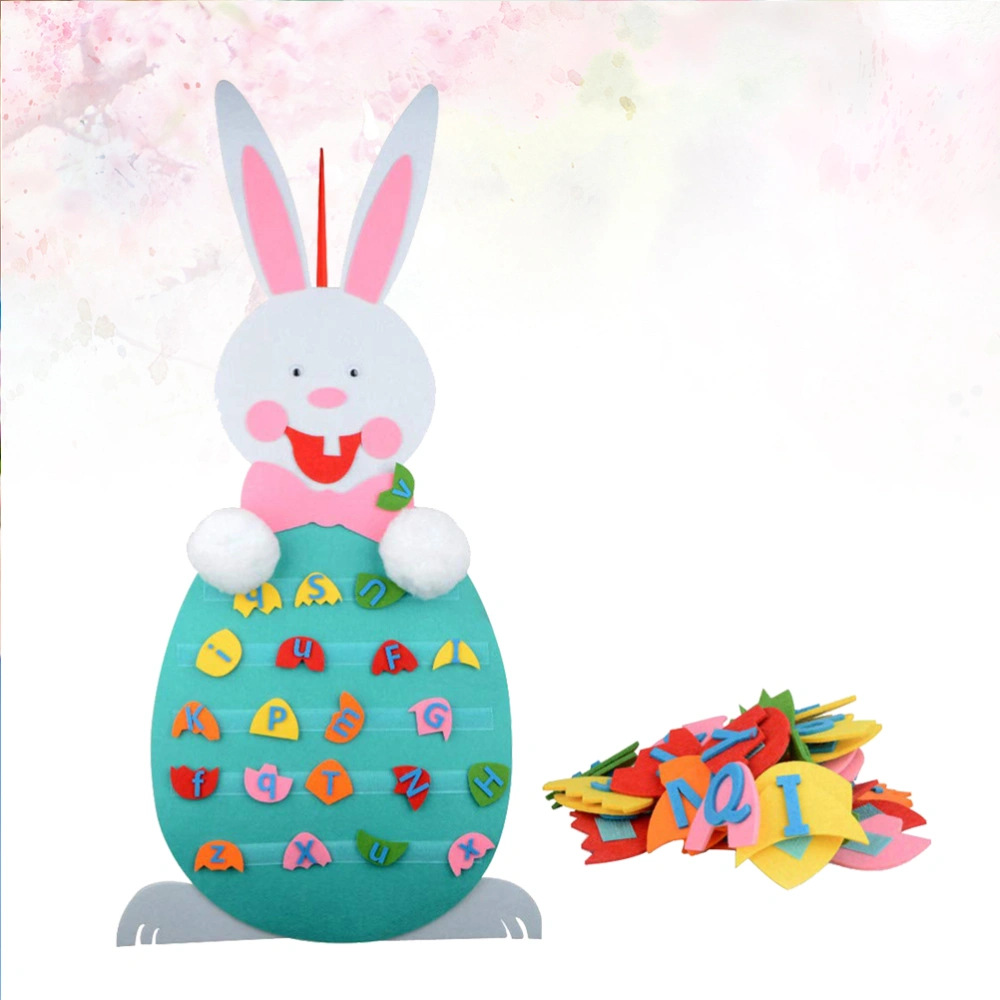 Easter Rabbit Chicken Egg Puzzle Toy DIY Alphabet Puzzle Pendant Educational Toy for Children Kids