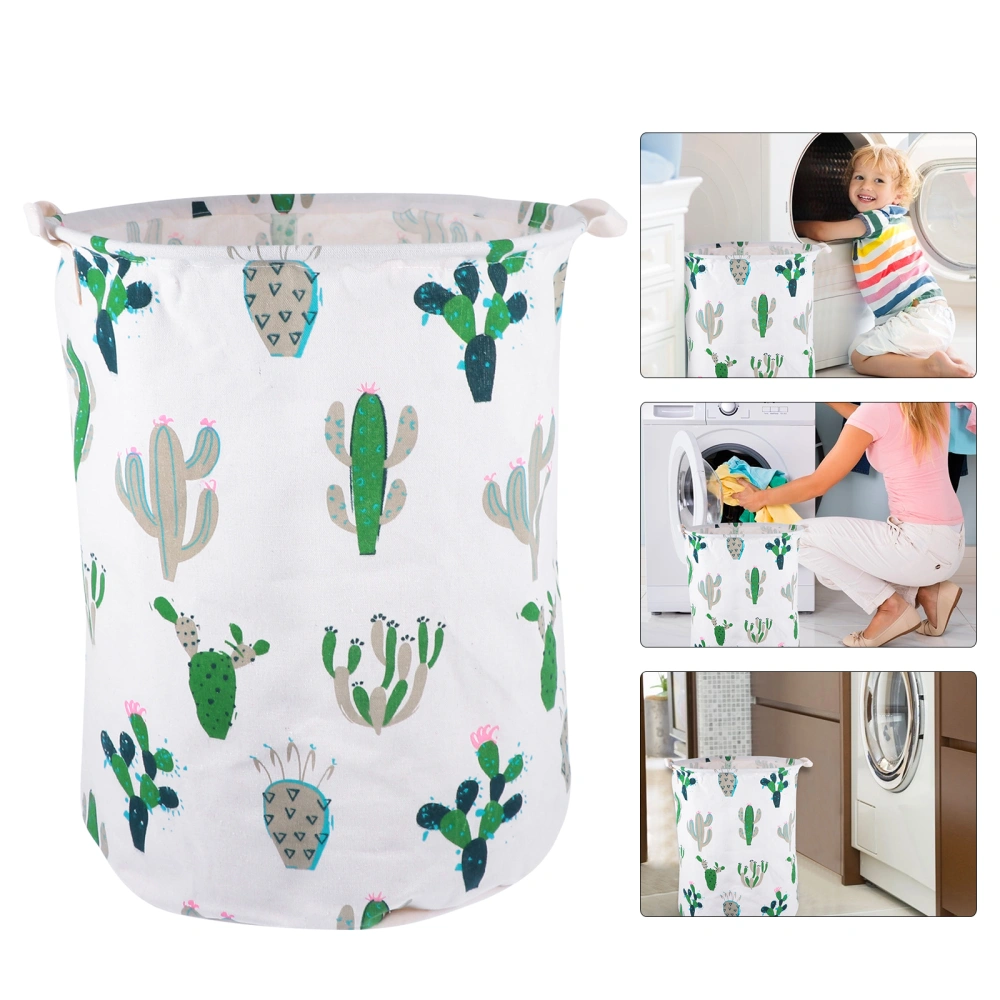 1Pc Laundry Basket Cotton Linen Laundry Organizer Dirty Clothes Container