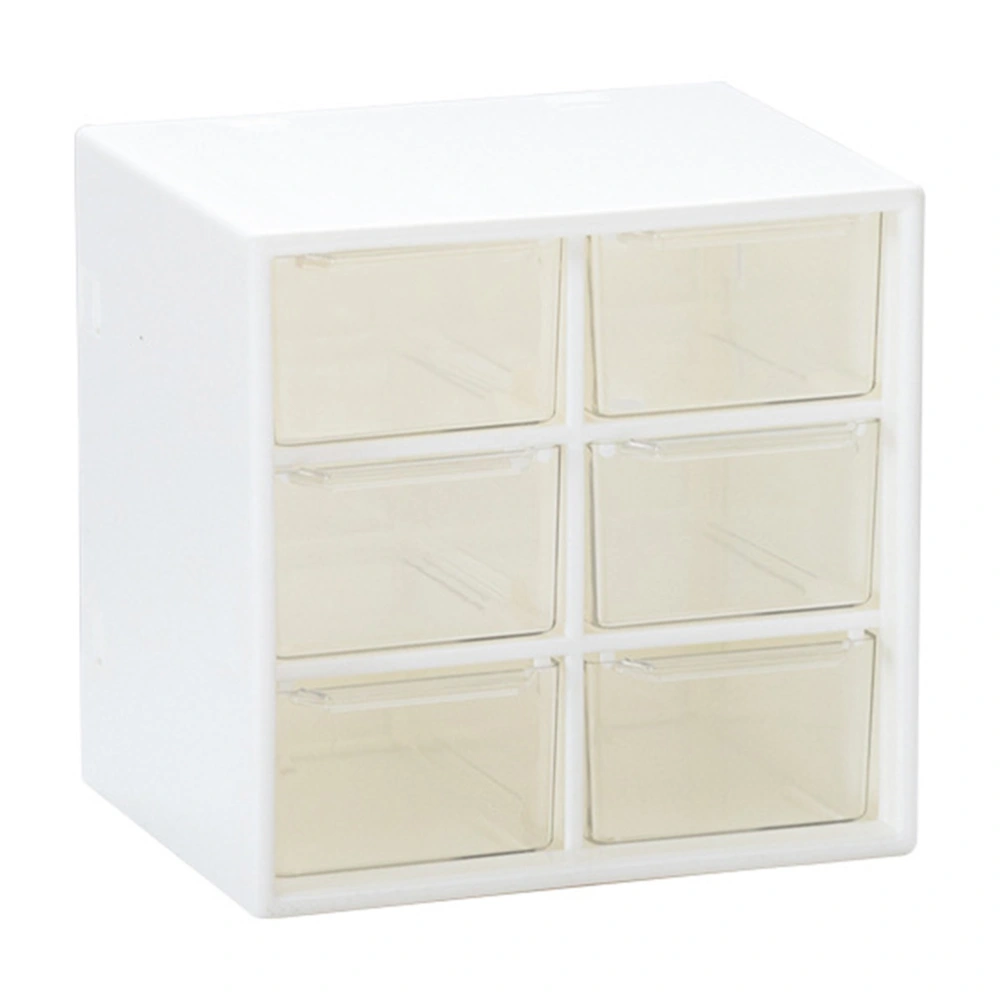 Drawer Type Box Plastic Desktop Box Stationery Storage Case Multi-grid Box (White)