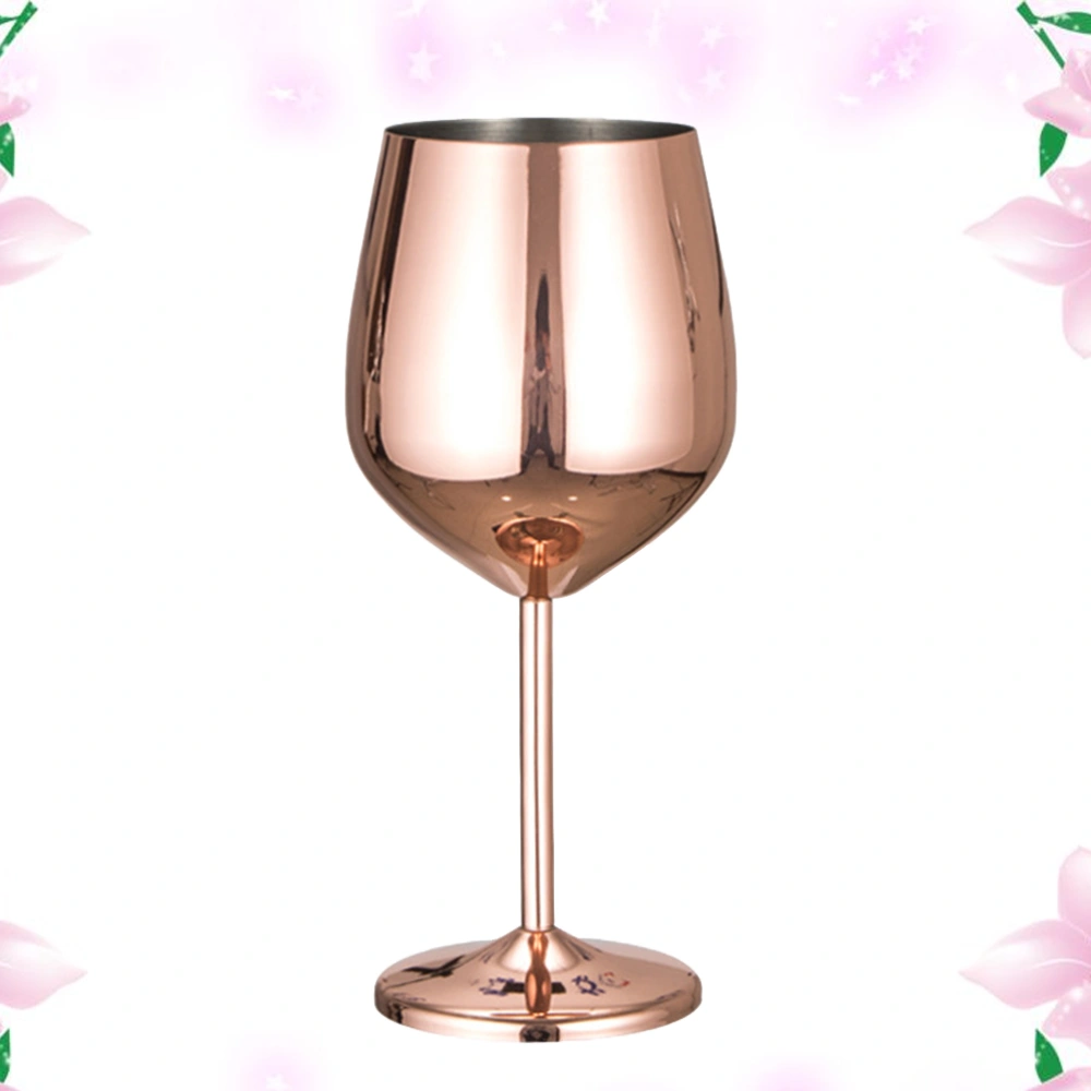 Stainless Steel Stemmed Wine Glasses Shatterproof Red White Wine Goblet Toasting Glasses Cocktail Cup(Copper Plating)