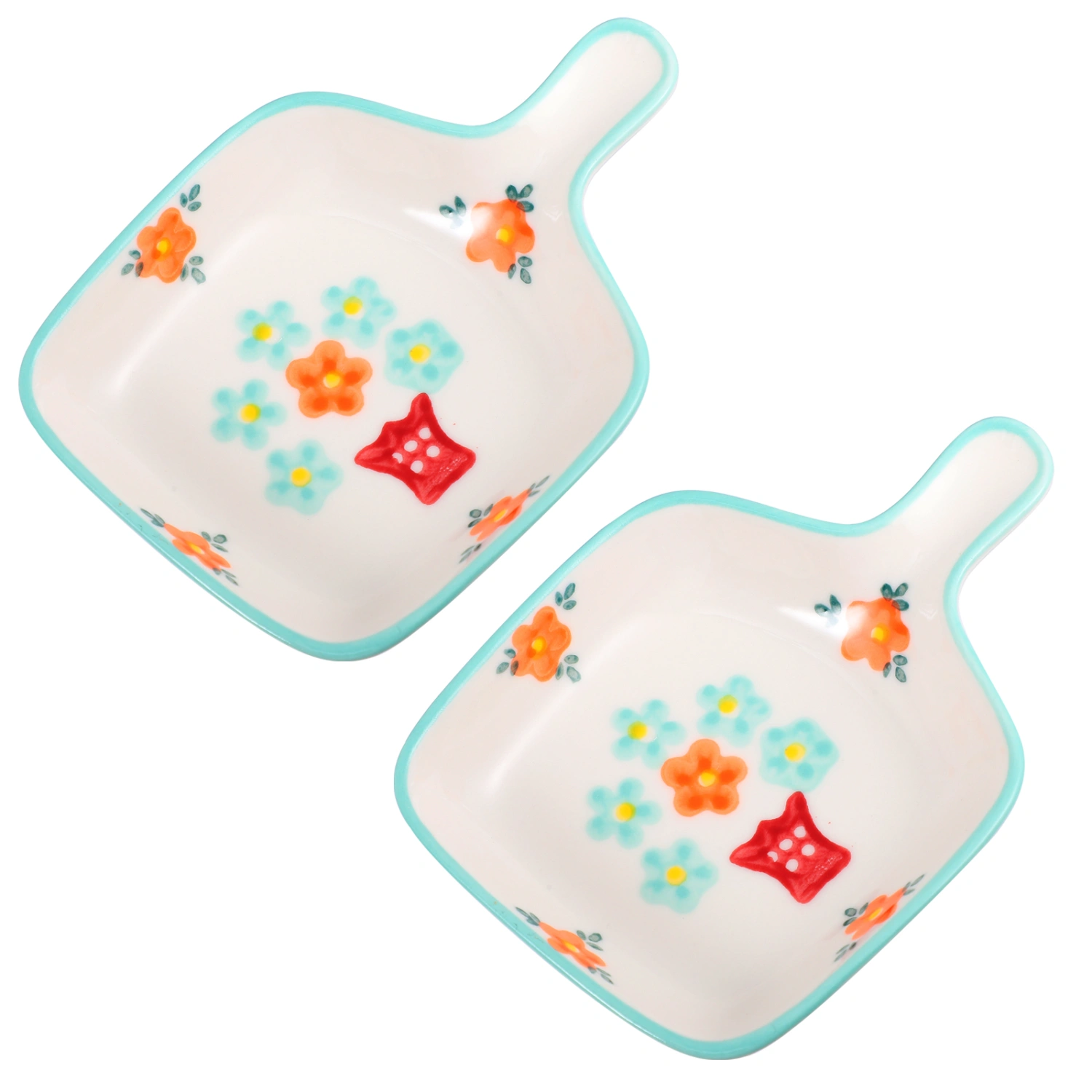 2pcs Delicate Ceramics Sauce Dishes Useful Appetizer Saucers for Home Use