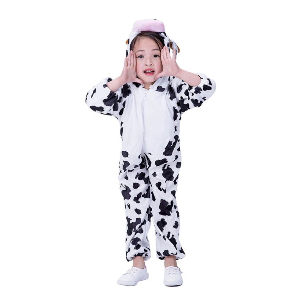 Cow Dress-up Costume Role Play Costume Animal Party Masquerade Stage Performance Cosplay Outfit Pretend Play Clothes for Kids(Size M)